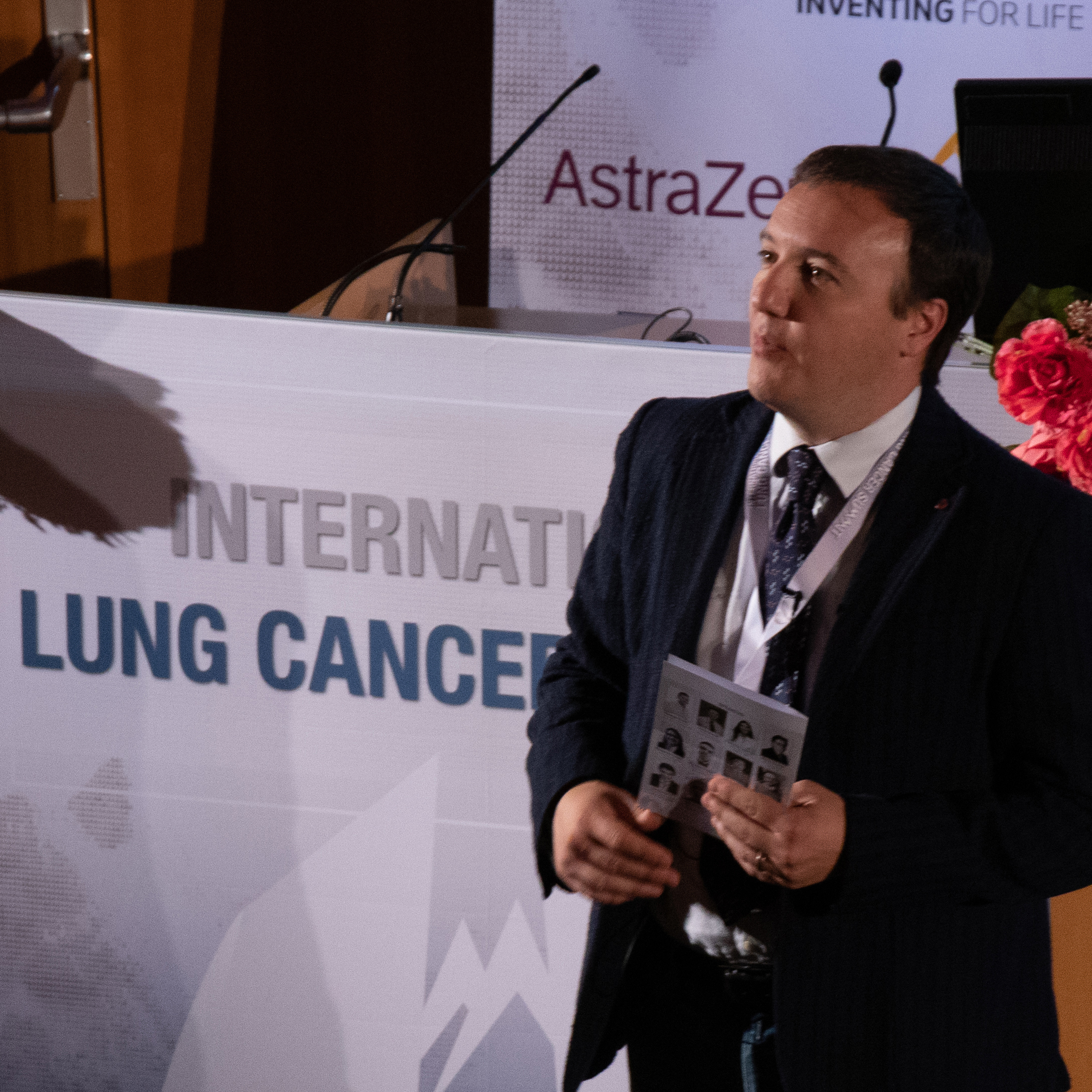 Le Dr Addeo, HUG, lors du Lung cancer summit 2019