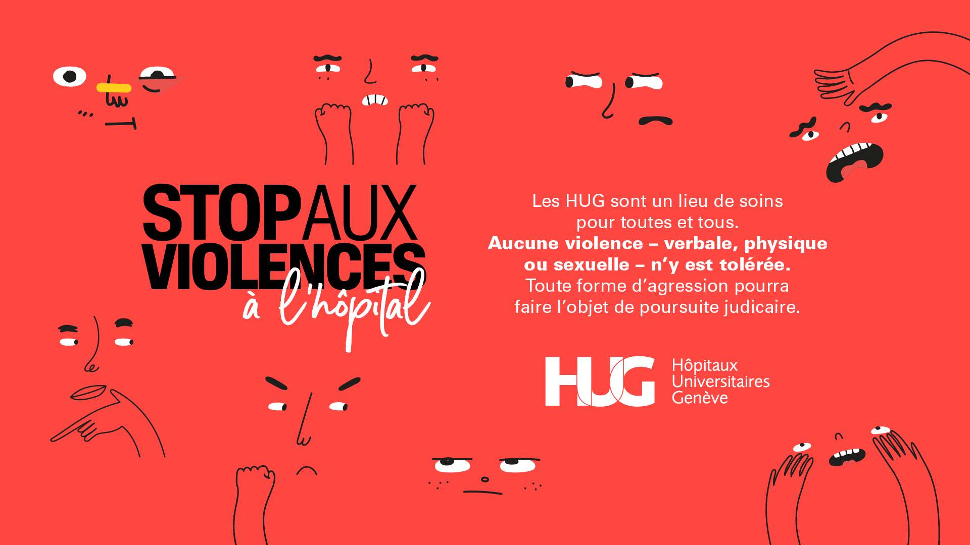 visuel de la campagne stop aux violences des HUG