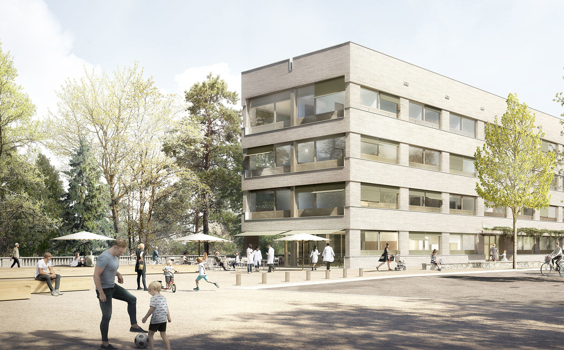 Nouveau centre de chirurgie ambulatoire à Genève : Pose de la première pierre - Copyright : Meier+ associés architectes